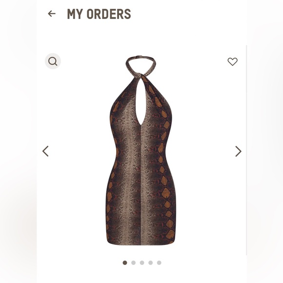 Skims Summer Mesh Halter Mini Dress - Desert Snake Print - Picture 3 of 3